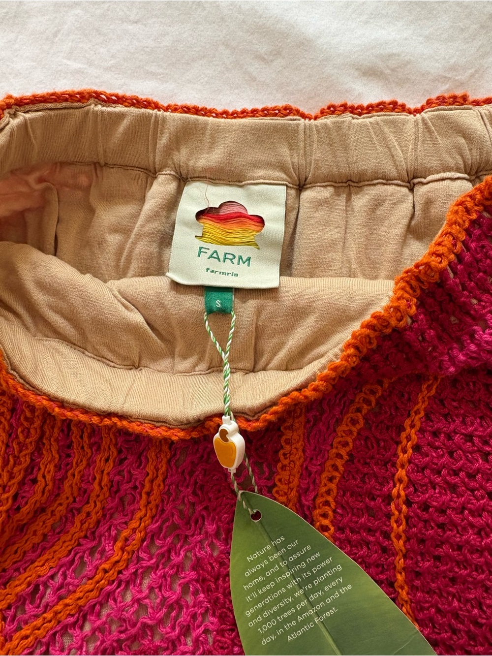 FARM Rio Pink and Orange Patterned Midi Skirt - Picture 3 of 4